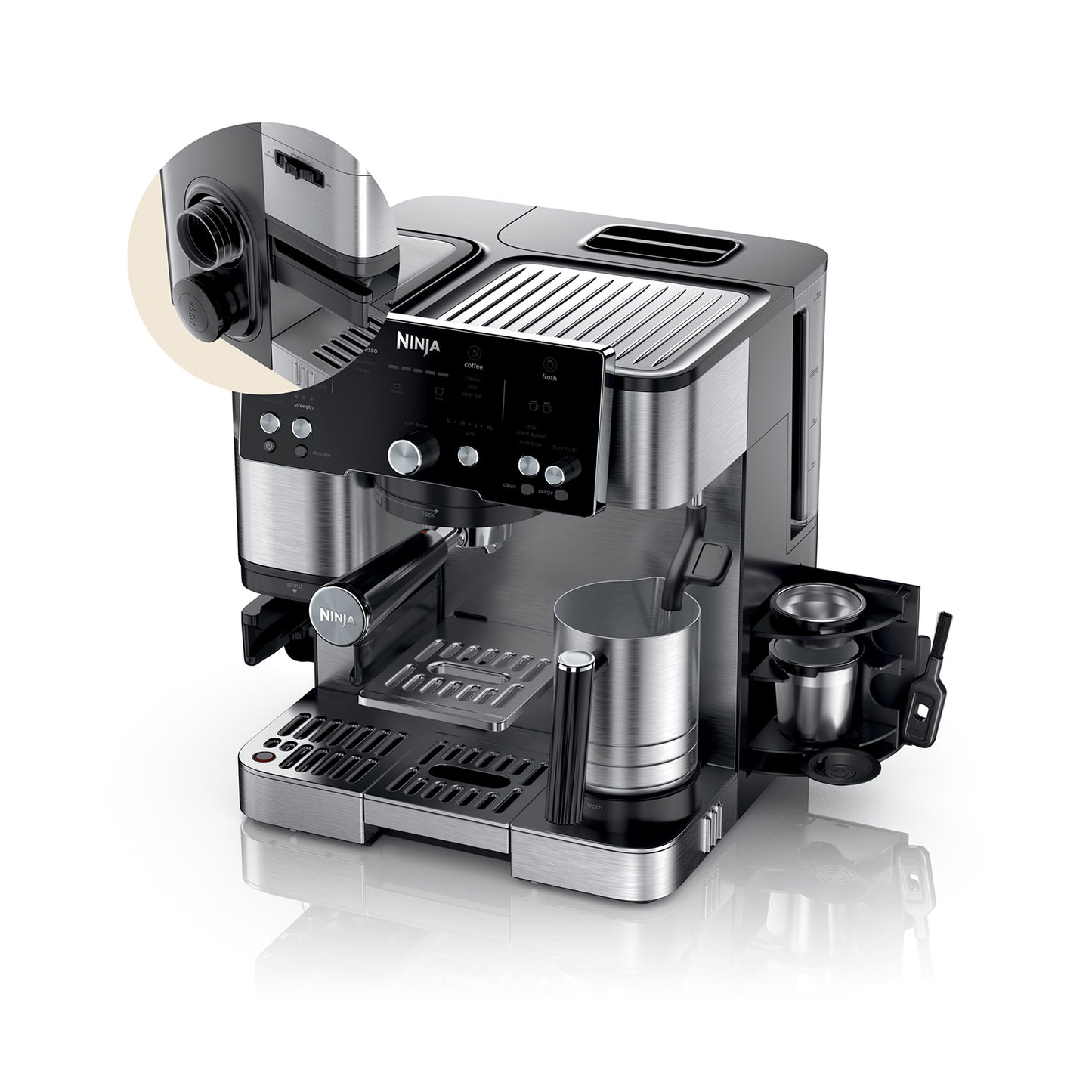 Ninja 2-in-1 Coffee Maker with Grinder and Frother for Latte NINJA