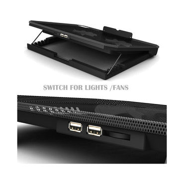 Hama Black Metal Laptop Cooler, Tilting, Quiet, 2 Fans 15.6