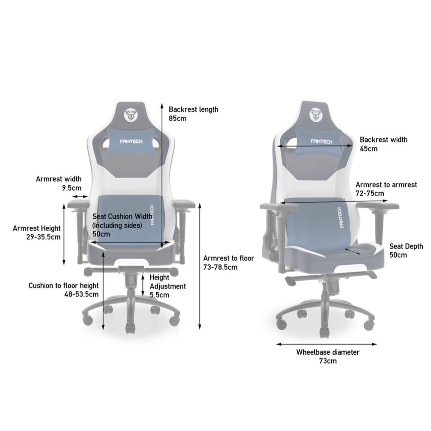Fantech GC283 Alpha Gaming Chair Navy Blue