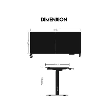 Fantech GD914 Work Station, Adjustable Height Desk - White