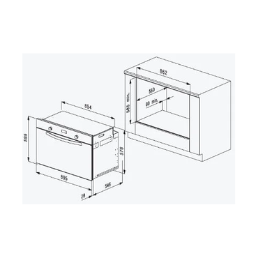FLORA Oven 90Cm Gas Electric 120Litres Inox