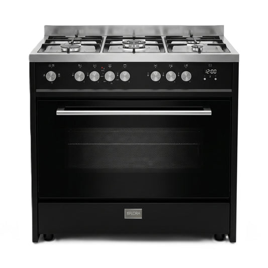 FLORA Cooker Wide 90 Cm Semi Pro Stainless Steel/Black