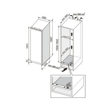 ELBA Freezer Built in 337 L No Frost Inverter ELBA