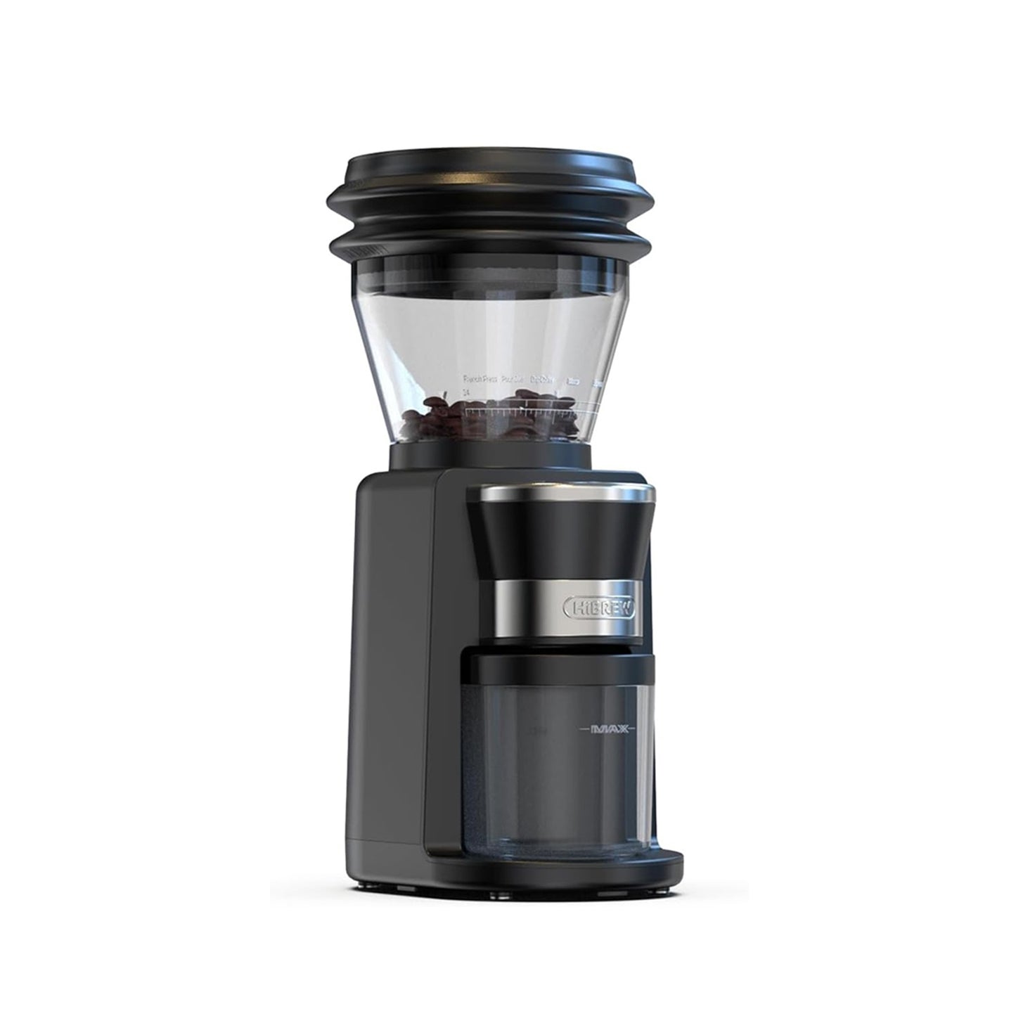 Hi-Brew Coffee Grinder,34-Gear Scale, 210g Bean Container
