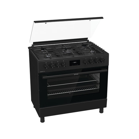 GORENJE Cooker 90Cm Wide 5 Gas Burners Black GORENJE