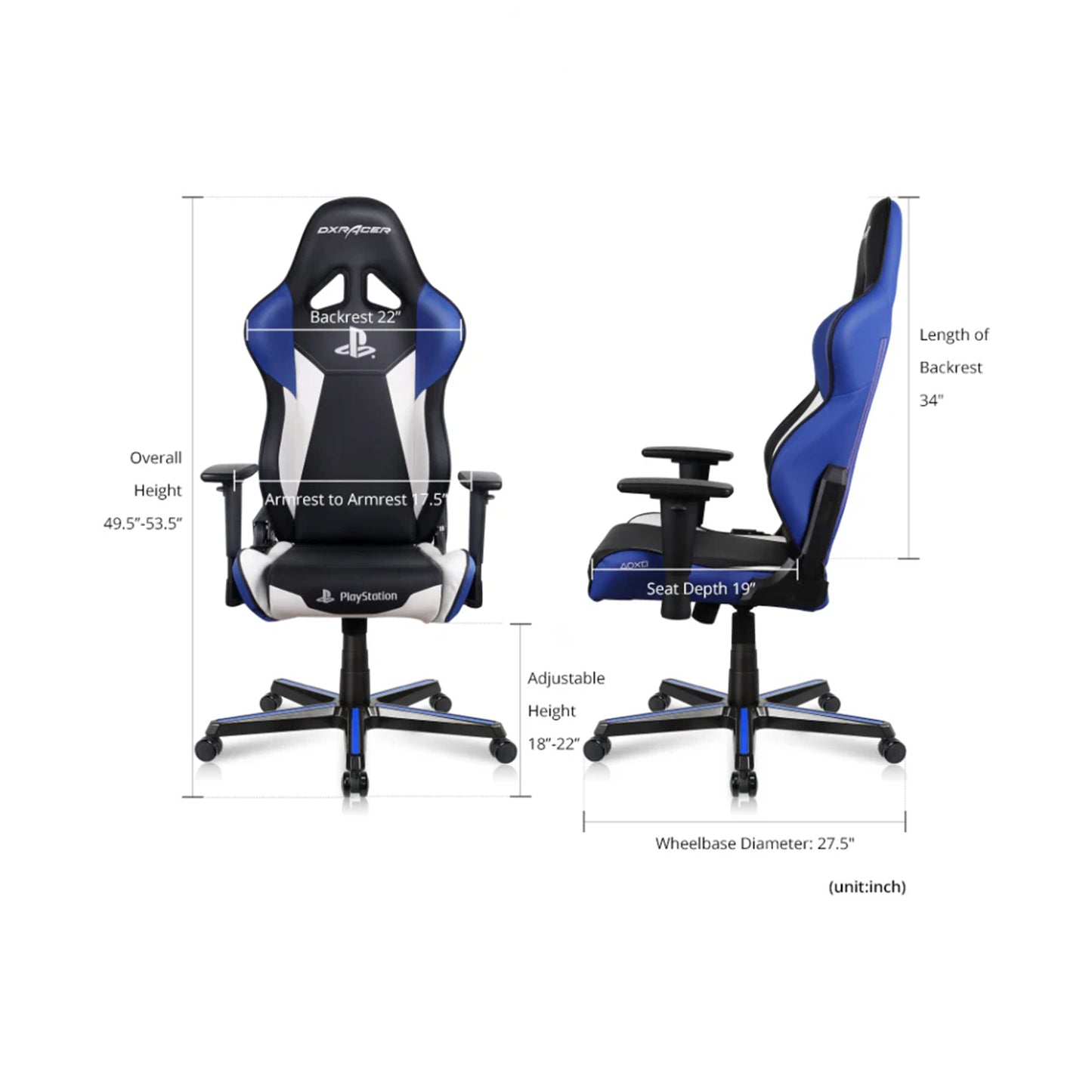 PS5 DXR ACER Gaming Chair - Black/Blue