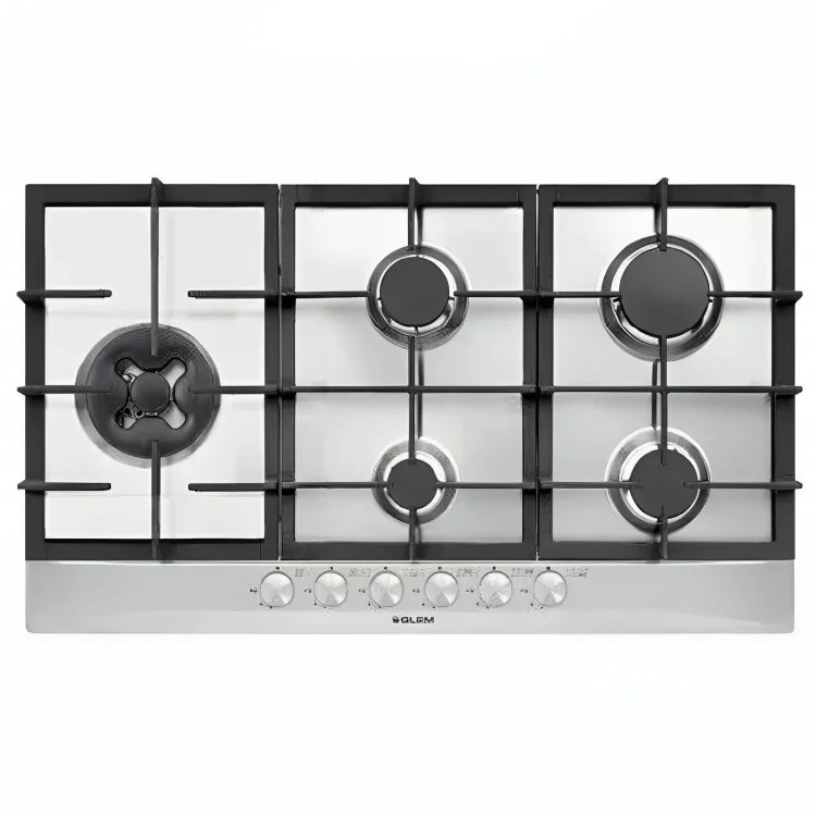 G.GAS Hob 90Cm 4 Gas+1DB Font Cast Iron(HIX) Safety Inox(BU) GLEM GAS