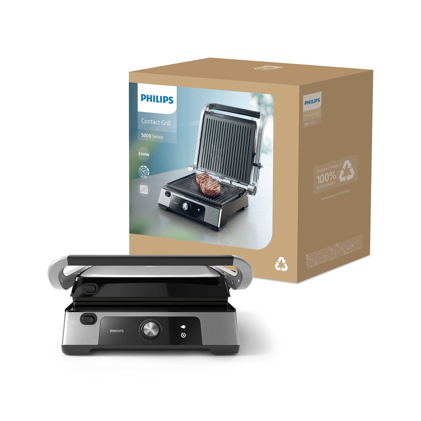 Philips Contact Grill 2200w Stainless Steel Series 5000