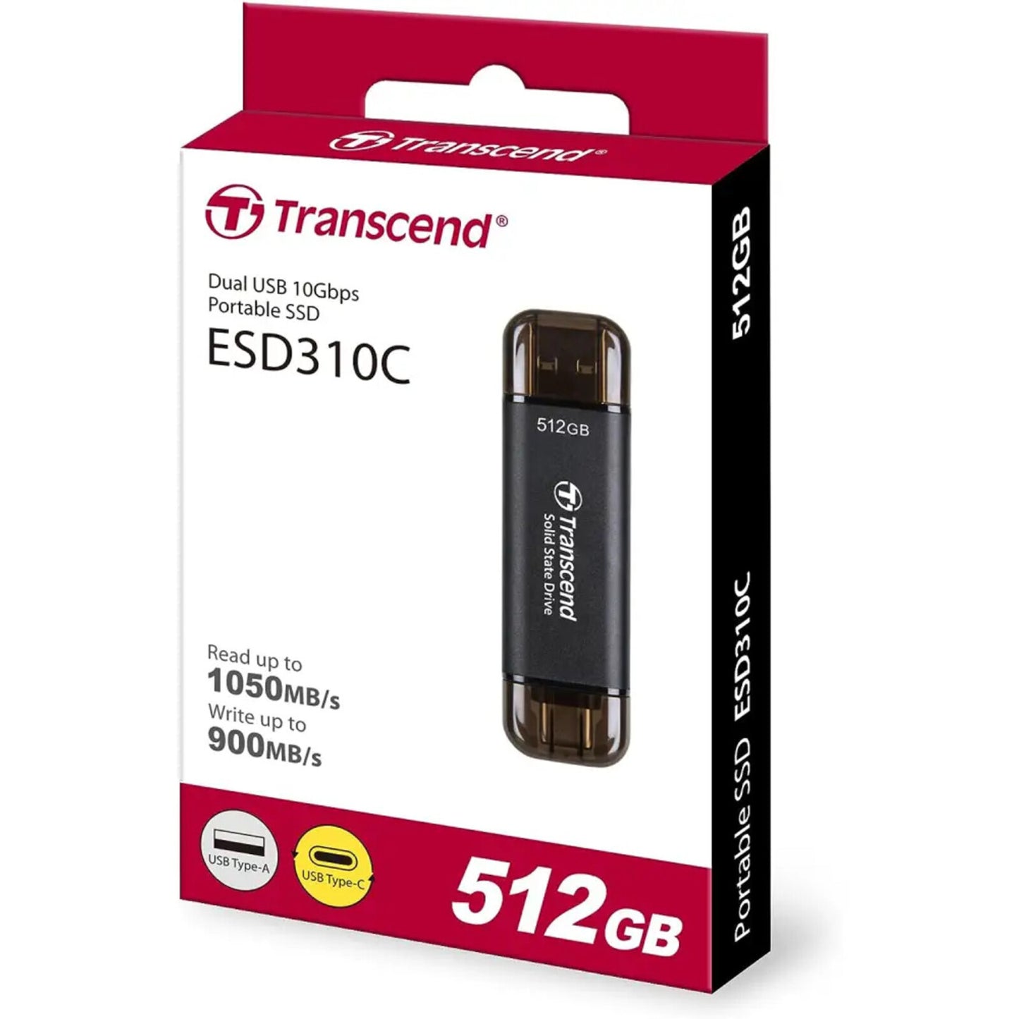 Transcend Portable 512GB SSD USB-C & A - 1050MB/s