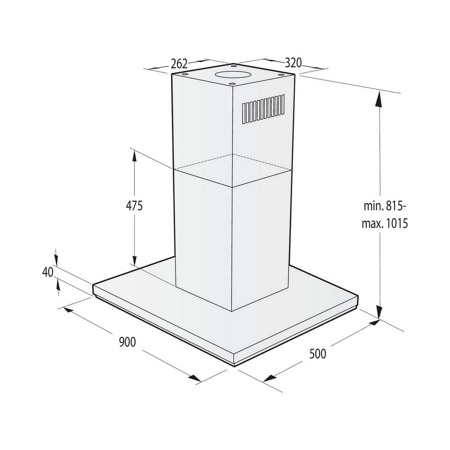 GORENJE Island Hood 90Cm Black