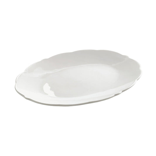 MW WHITE BASICS WHITE ROSE OVAL PLATTER 25X18.5CM