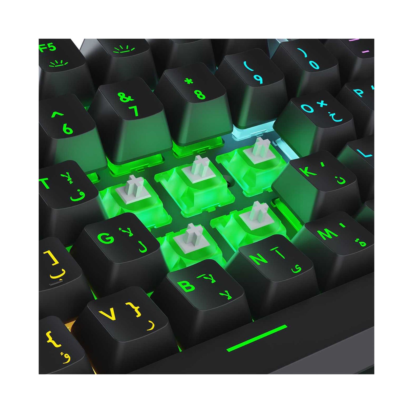 PORODO GAMING MECHANICAL KEYBOARD ULTRA ,RAINBOW LIGHT-BLACK