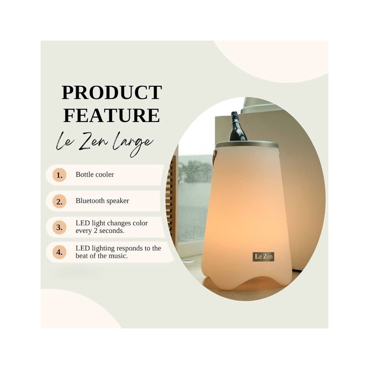 LE ZEN Original Stylish Cooler Led Light Bluetooth Speaker S