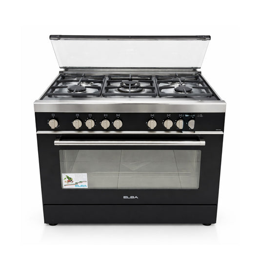 ELBA Cooker Wide 90 cm Cast Iron Ignition Black Matt ELBA+