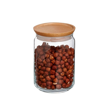 POT PURE JAR 1L+WOOD COVER LUMINARC