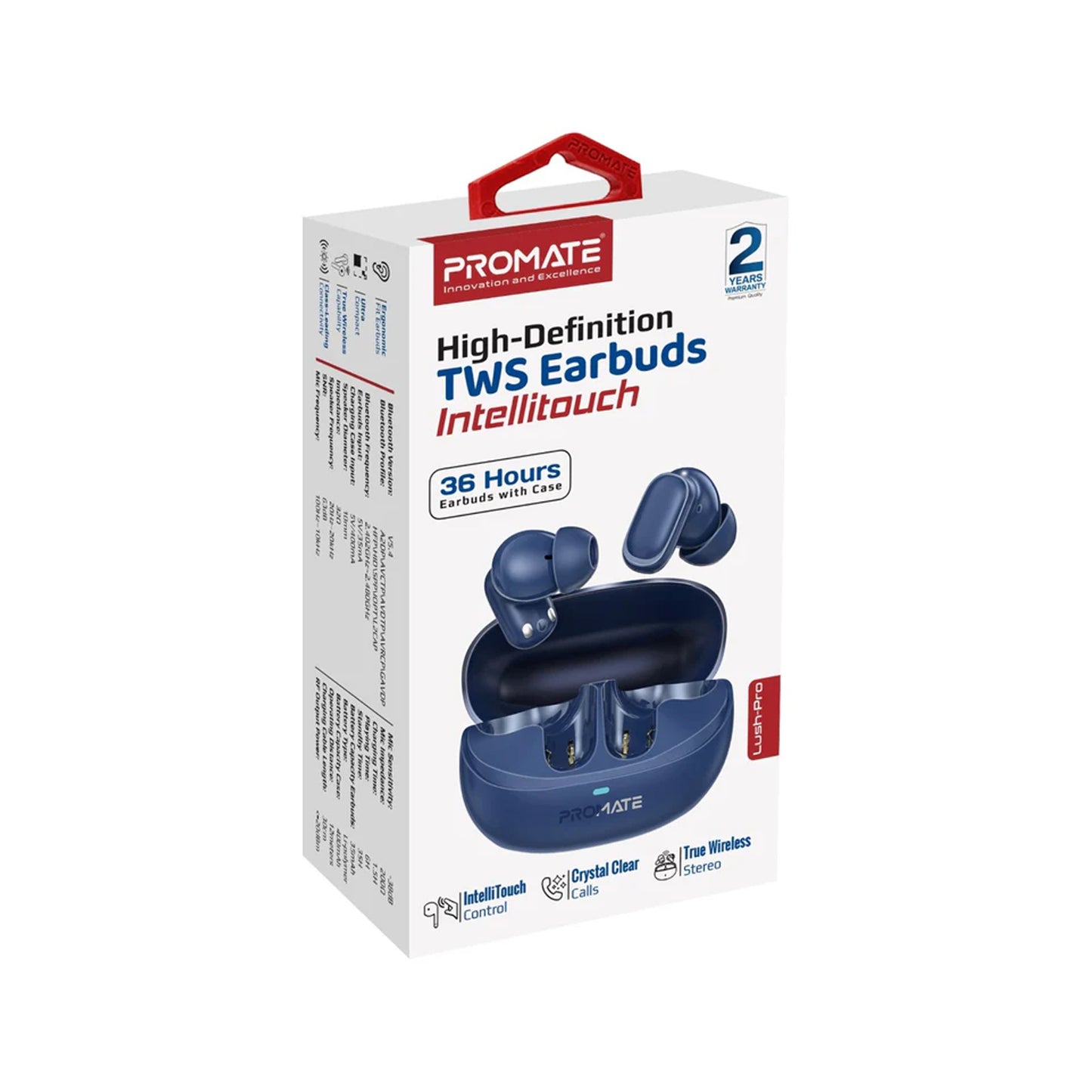 High-Definition TWS Earbuds with Intellitouch - Blue