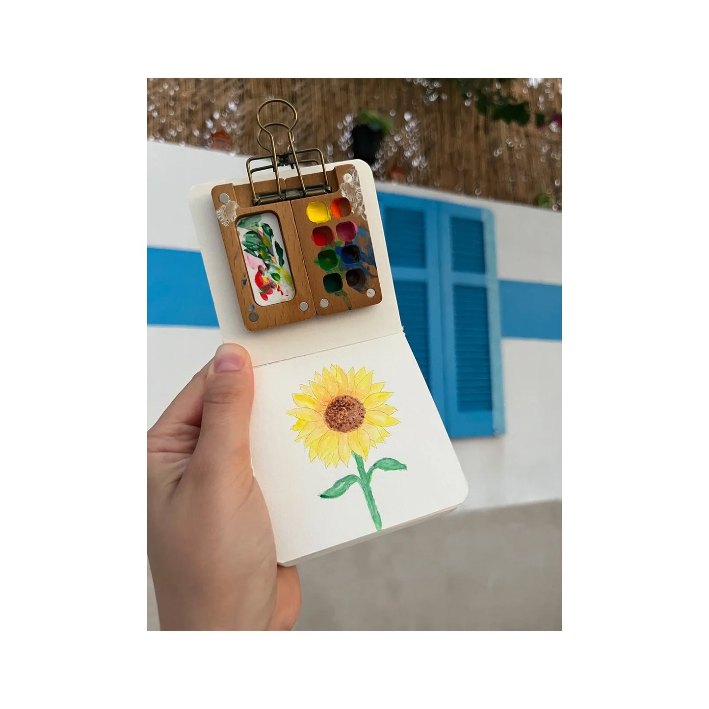 MAZ Watercolor Painting Kit – 12 Colors, Brush & 8×8 Watercolor Paper MAZ