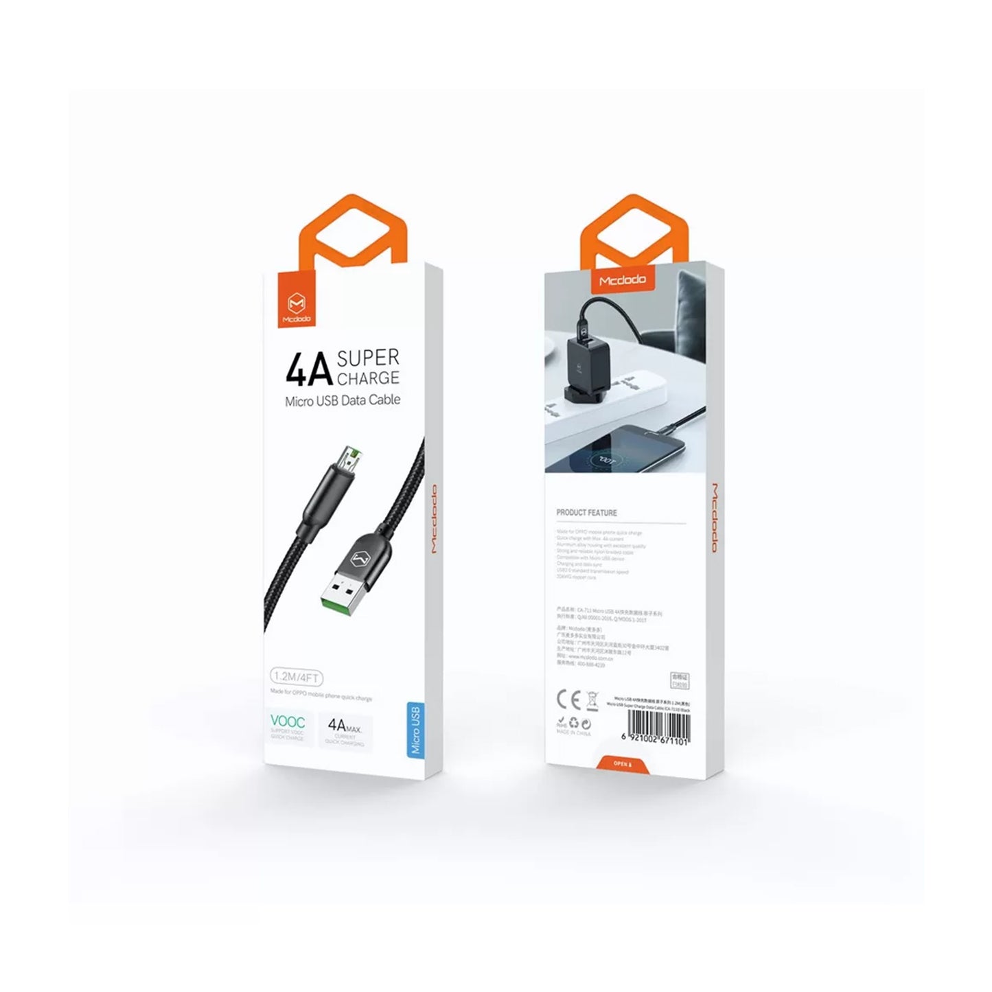 Mcdoodo Ca-7110 Micro Usb Super Charge Data Cbl 4A 1.2MBlacK