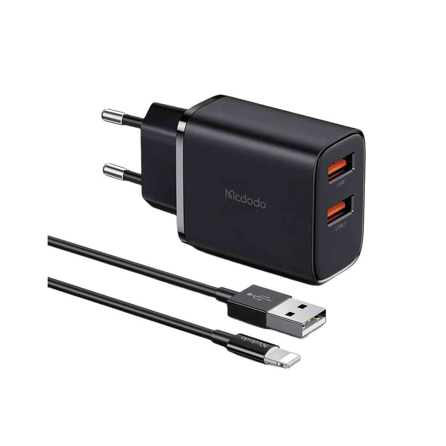Mcdodo Ch-5071 12W 2U Wall Charger Kit For Lightning Black