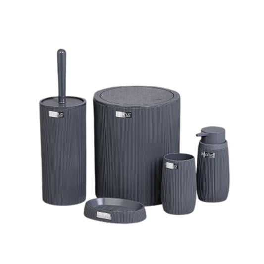 Unbreakable Striped Round Bathroom Set (5 Pcs)