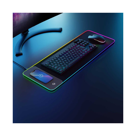 PORODO RGB GAMING MOUSE PAD WITH 15W FAST WIRELESS CHARGER