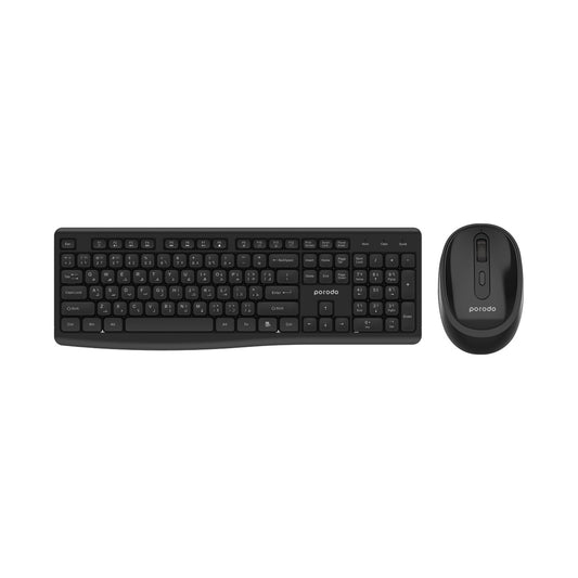 Porodo Dual Mode Wireless BT Keyboard with Mouse - Black