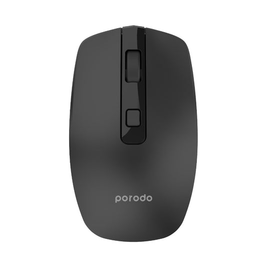 PORODO Wireless and Bluetooth Rechargeable Mouse - Black