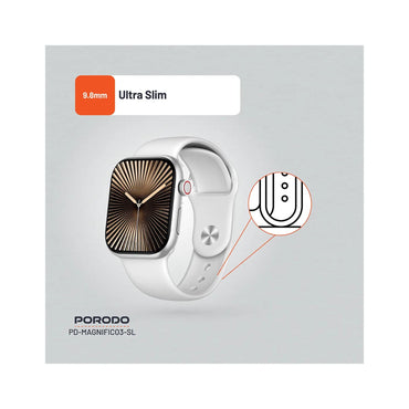 Porodo Magnifico 3 HD Smart Watch with Silver Straps PORODO