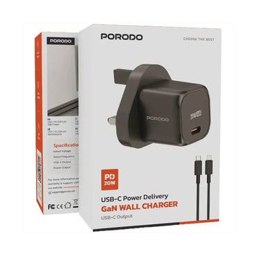 Porodo Dual-Port Mini WallCharger - Black