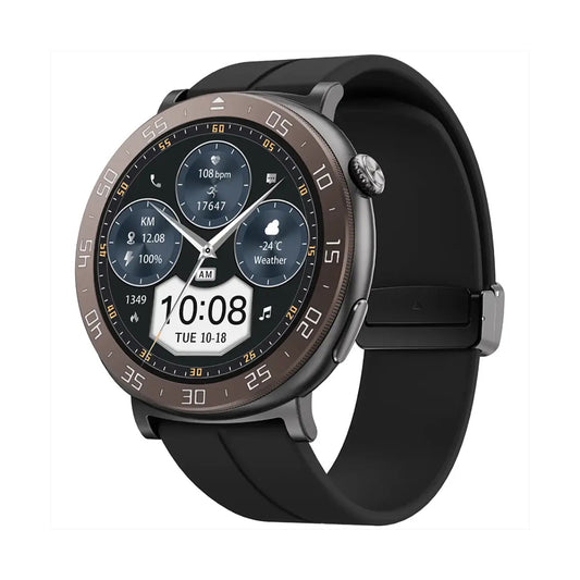 Porodo 1.43" Smart Watch AMOLED Brown Black Strap