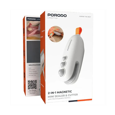 Porodo 2-In-1 Magnetic Mini Sealer White