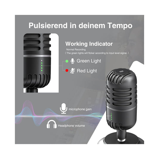 PORODO GAMING BASIC CARDIOID MICROPHONE + FIXED STAND -BLACK