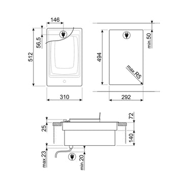 SMEG Built in Fryer 30 cm Stainless Steel