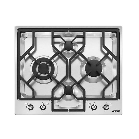 SMEG Hob Gas 60 cm 4 Gas Burners Safety Stainless Steel