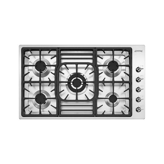 SMEG Hob 90 cm 5 Gas Burners Classica Safety Satin Stainless