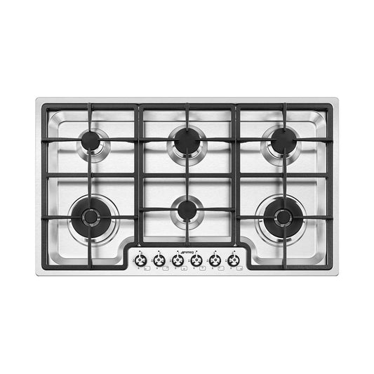 SMEG Hob 90 cm 6 Gas Burners Safety Stainless Steel