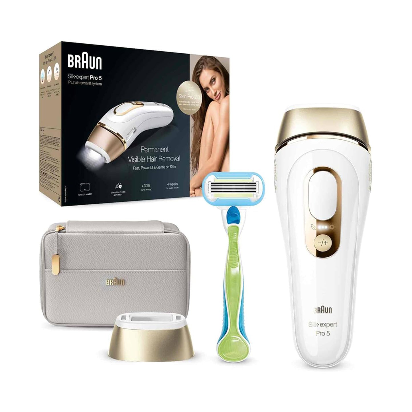 Silk-expert Pro 5 With 2 Extras: Venus Razor, Soft Pouch