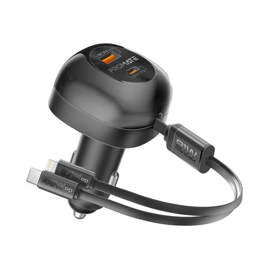 81W Multi-Port Car Charger 27W PD Lightning Cable