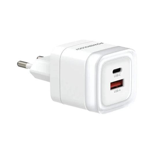 Powerology Lunex Dual-Port Fast Charging Adapter - White POWEROLOGY
