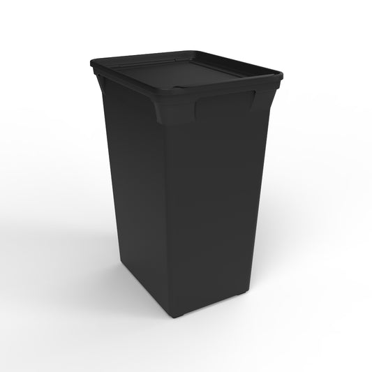 Qutu Trash Bin Dual Lids 40L Black