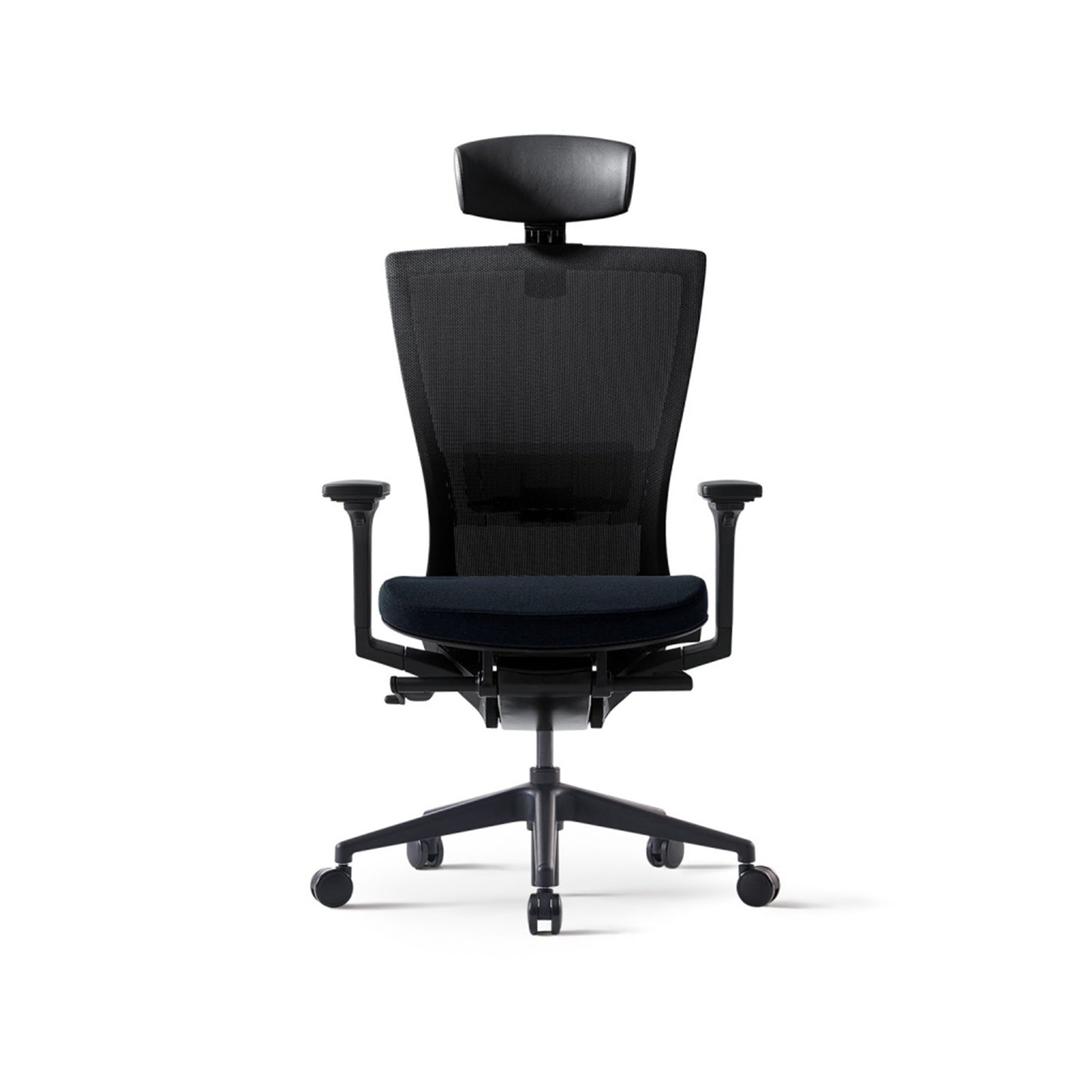 Radius High Mesh Back Chair+Adjustable Arms Black/Black Seat
