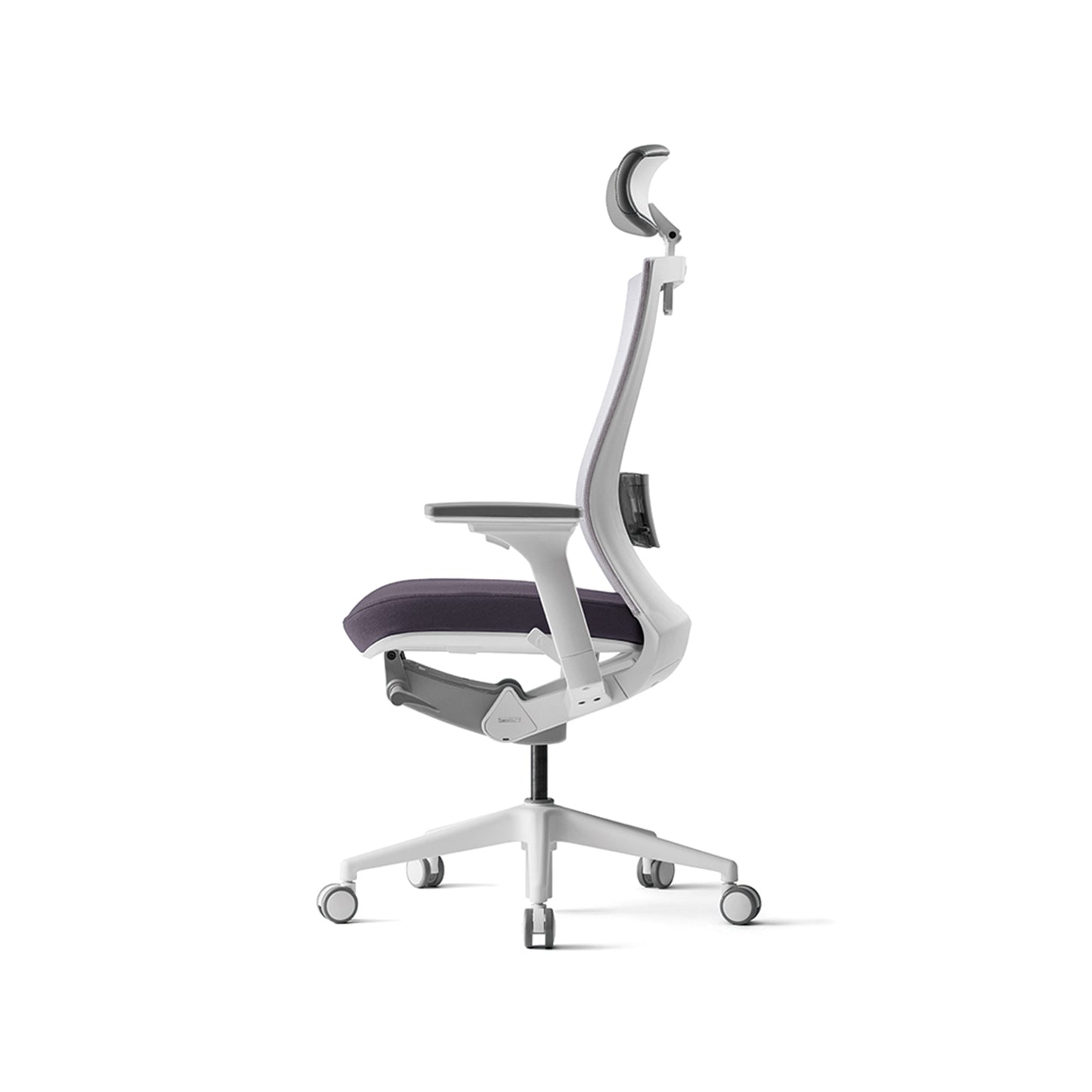 Radius High Mesh Back Chair+Adjustable Arms White/ Grey Seat
