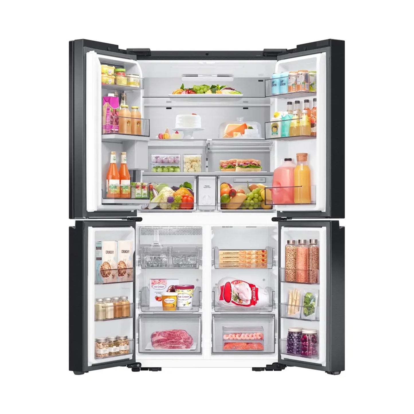 SAMSUNG Refrigerator 4 Doors 26CF AI Family Hub™, Black DOI