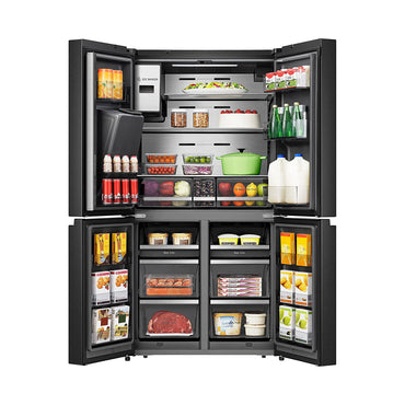 HISENSE 26CF Refrigerator 4 Doors,Food Inventory Black Steel HISENSE