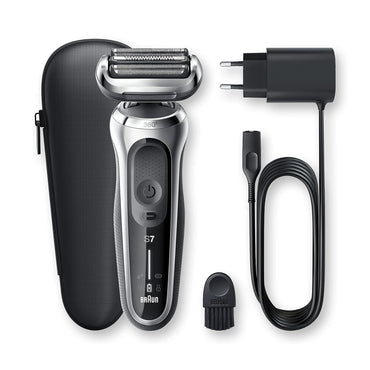 Braun Shaver Wet & Dry shaver with travel case, silver