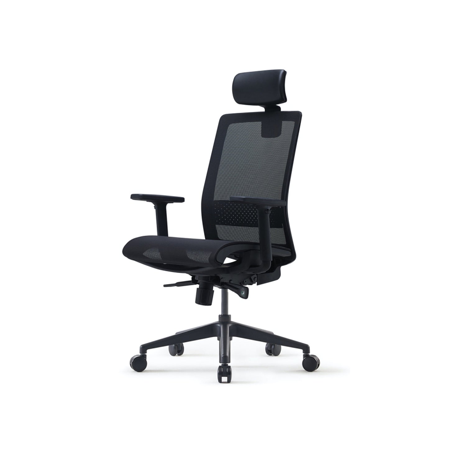 S35 High Back Chair + Adjustable Arms Black With Black Mesh