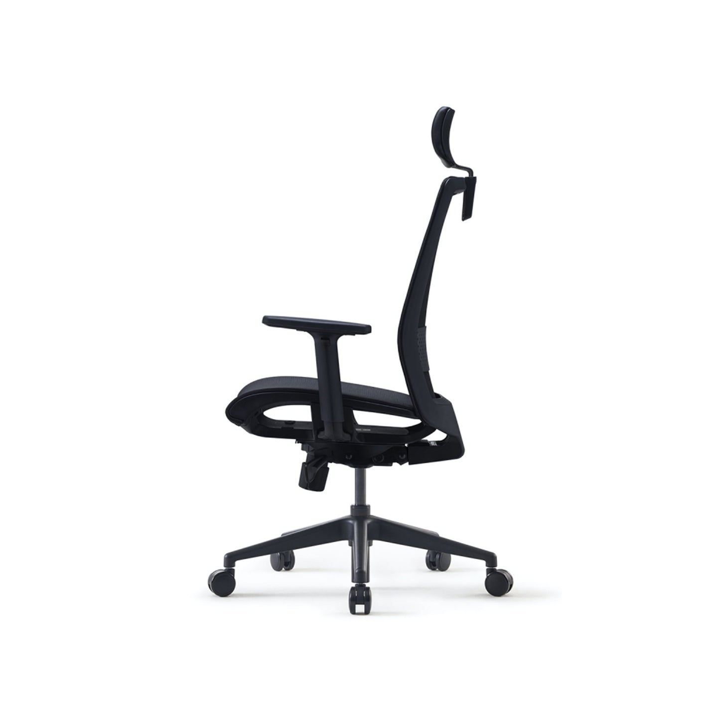 S35 High Back Chair + Adjustable Arms Black With Black Mesh