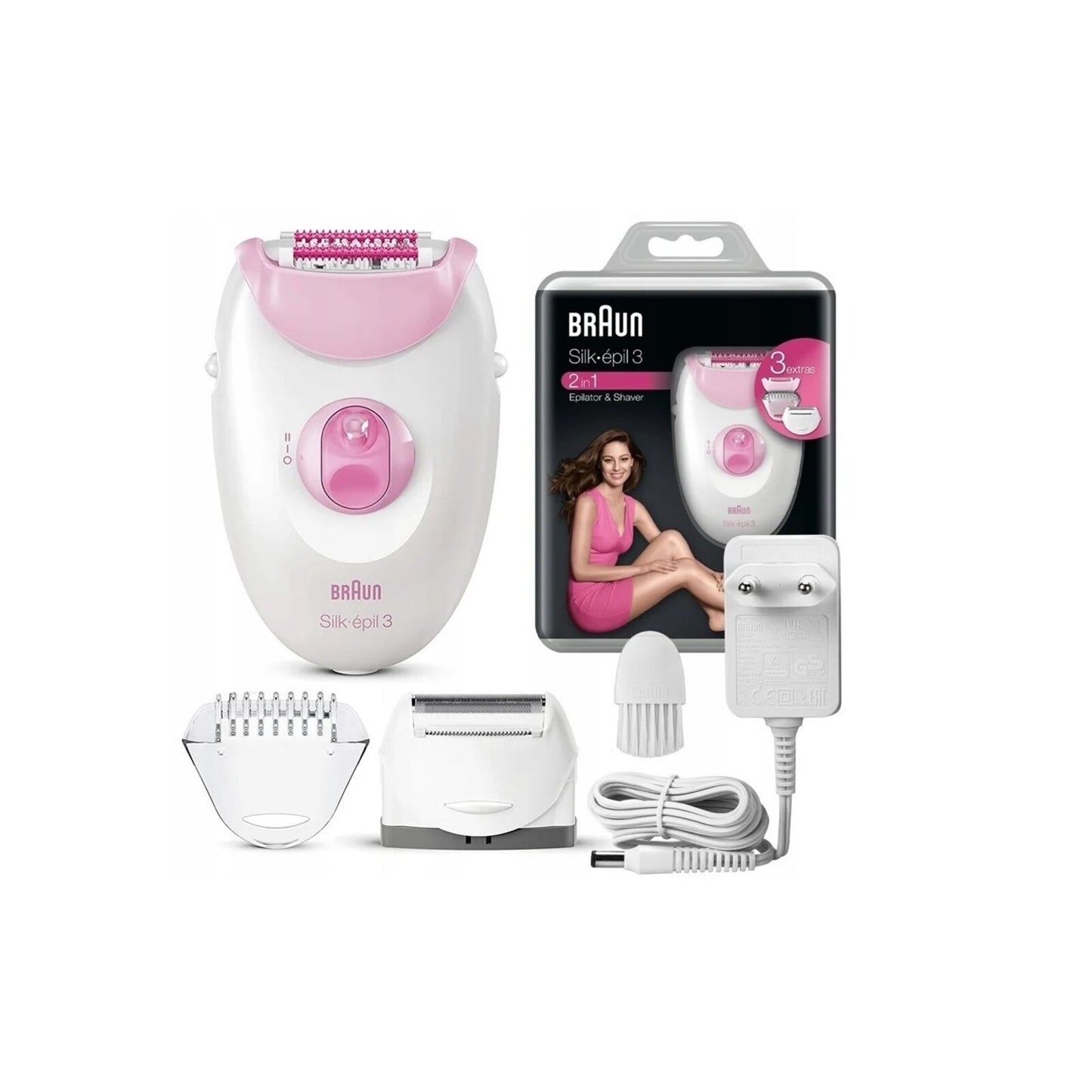 Braun Silk-épil Corded Epilator Legs & Body With 3 Heads