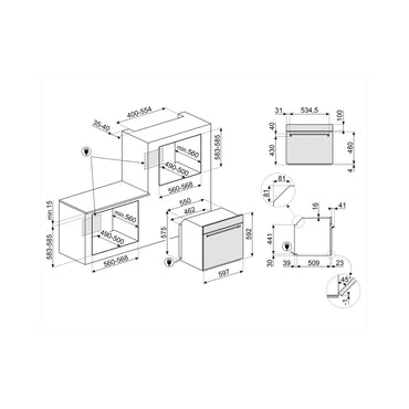 SMEG Oven Electric 60cm 70 L Convection Black