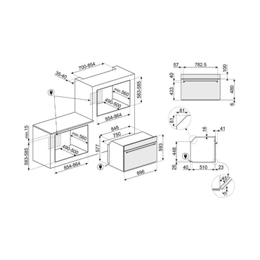 SMEG Oven 90 cm Gas Convection 116L Black